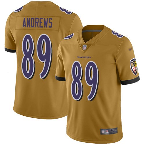 Baltimore Ravens Limited Gold Men Mark Andrews Jersey NFL Football #89 Inverted Legend